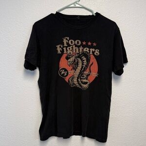 Foo Fighters Snake Graphic Band T Shirt Tultex Black Size S Rock Tee